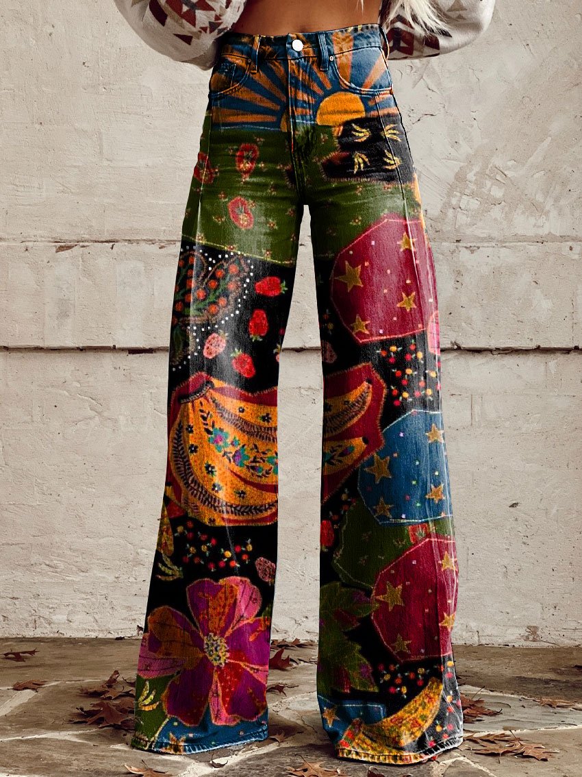 Savannah | Cosmic Boho Wide-Leg Pants