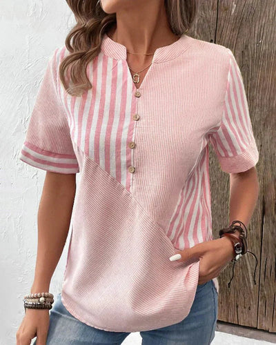 Brianna | Striped Button Blouse