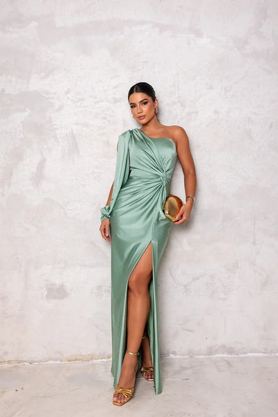 Olivia | Satin One-Shoulder Dress