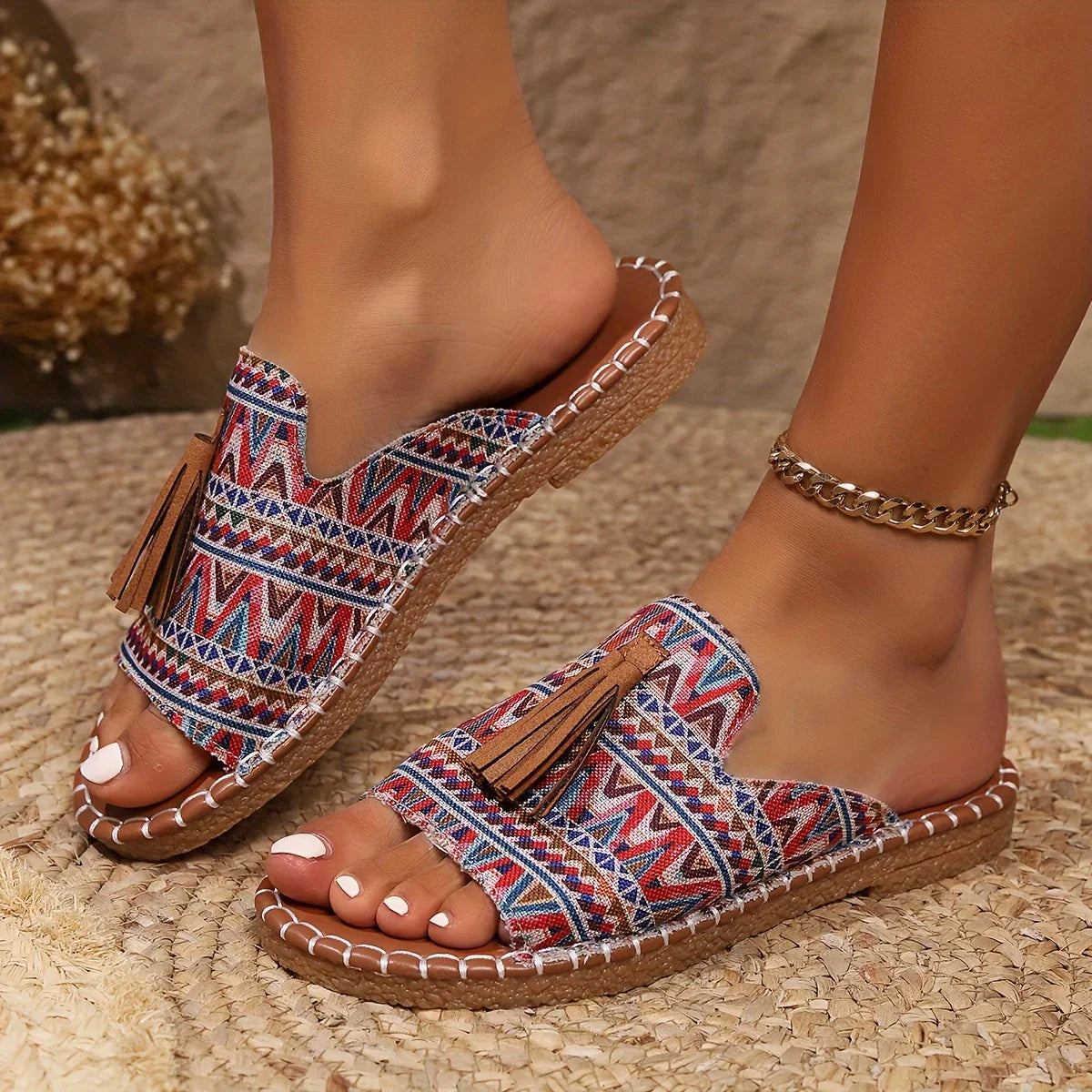 Oakley | Boho Tassel Slide