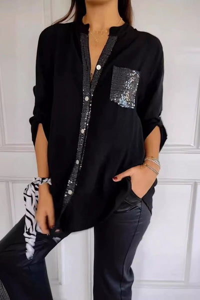 Faye | Sequin Accent Blouse