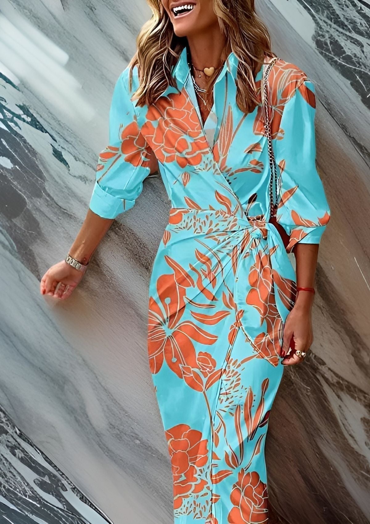 Rose | Sunset Glow Wrap Dress