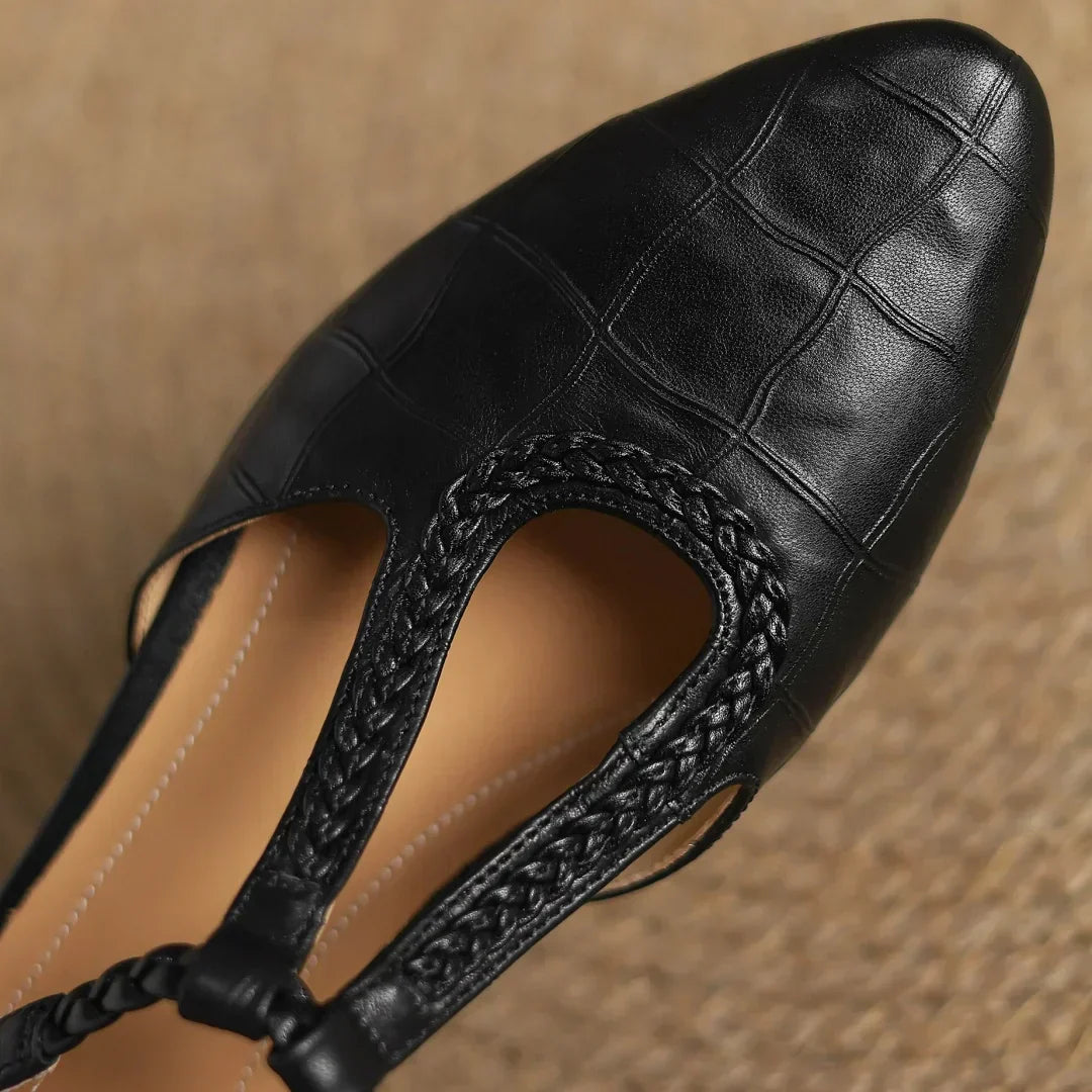 Danielle | Braided T-Strap Flats