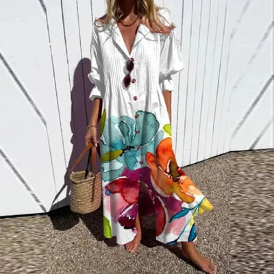 Everly | Artistic Floral Maxi Dress