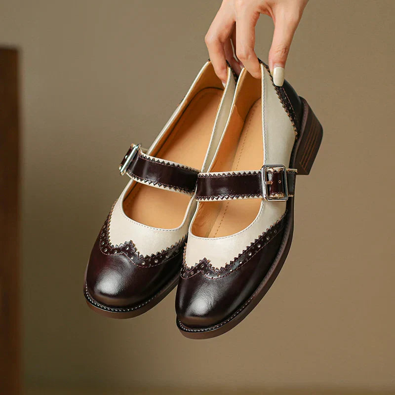 Grace | Two-Tone Mary Jane Flats