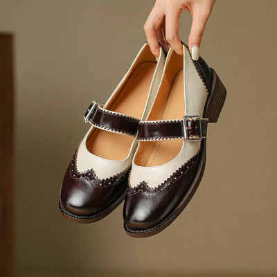 Grace | Two-Tone Mary Jane Flats