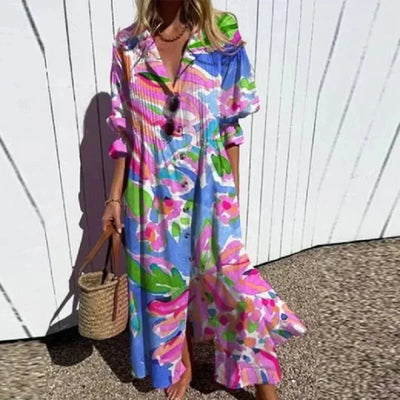Everly | Artistic Floral Maxi Dress