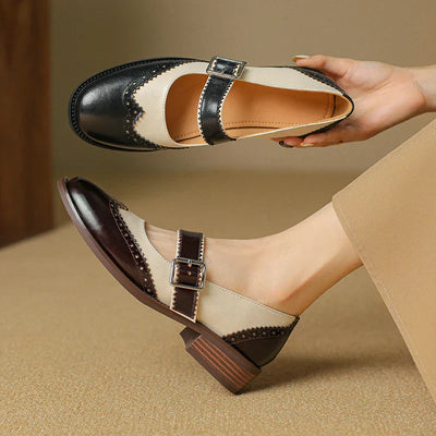 Grace | Two-Tone Mary Jane Flats