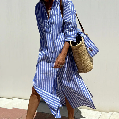 Jasmine | Coastal Stripe Shirt Dress