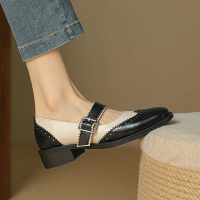 Grace | Two-Tone Mary Jane Flats