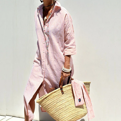 Jasmine | Coastal Stripe Shirt Dress