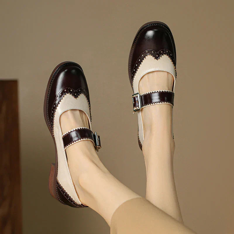 Grace | Two-Tone Mary Jane Flats