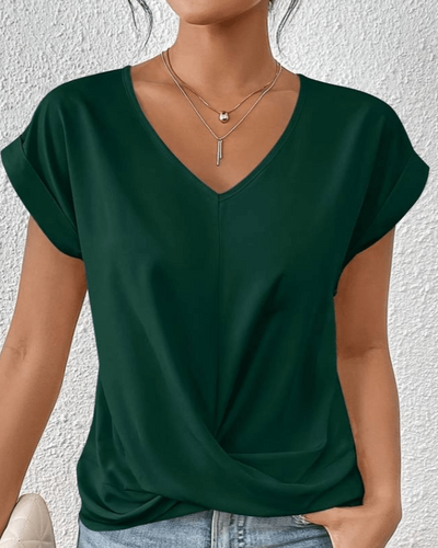 Camille | Draped V-Neck Blouse