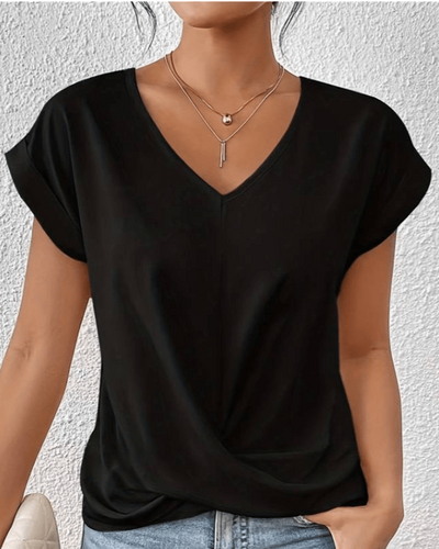 Camille | Draped V-Neck Blouse
