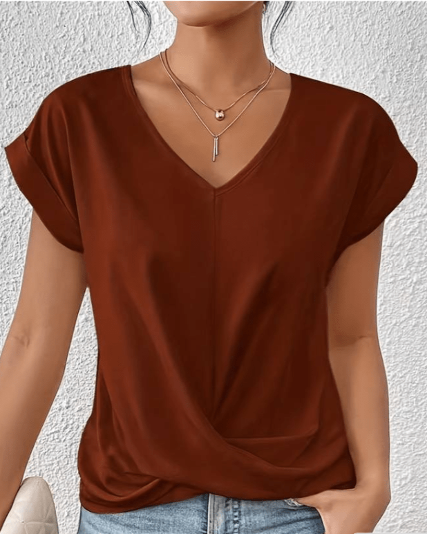 Camille | Draped V-Neck Blouse
