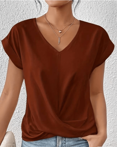 Camille | Draped V-Neck Blouse