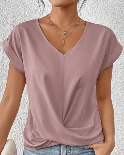 Camille | Draped V-Neck Blouse