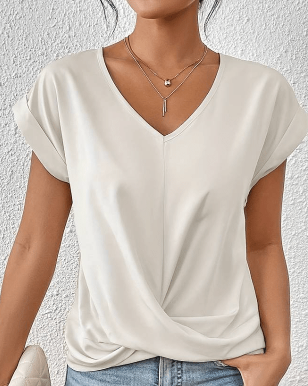 Camille | Draped V-Neck Blouse