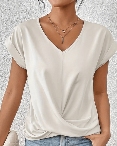 Camille | Draped V-Neck Blouse