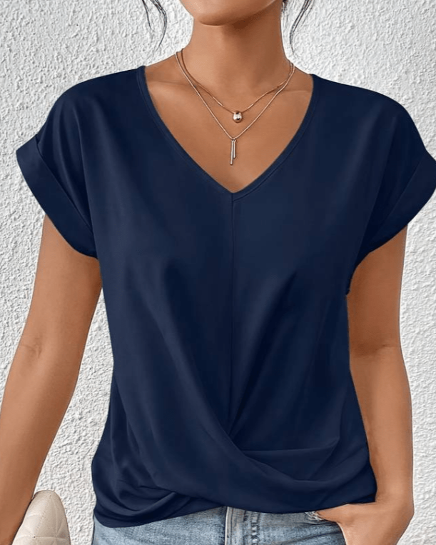 Camille | Draped V-Neck Blouse