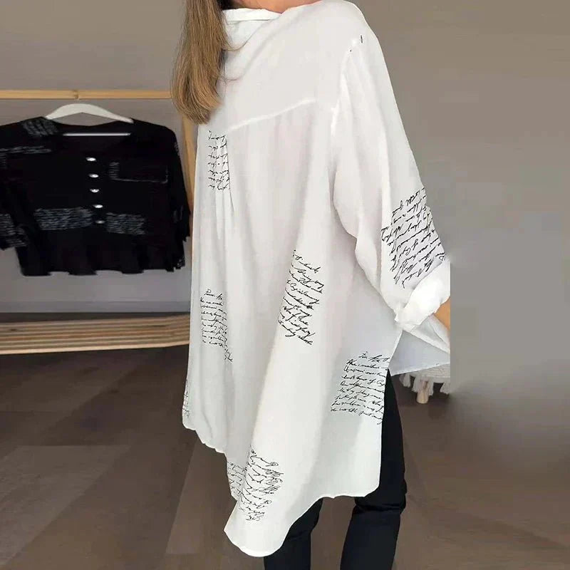 Florence | Script Print Blouse