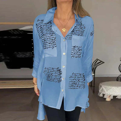 Florence | Script Print Blouse