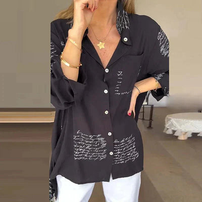 Florence | Script Print Blouse