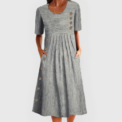 Samantha | Striped Button Dress