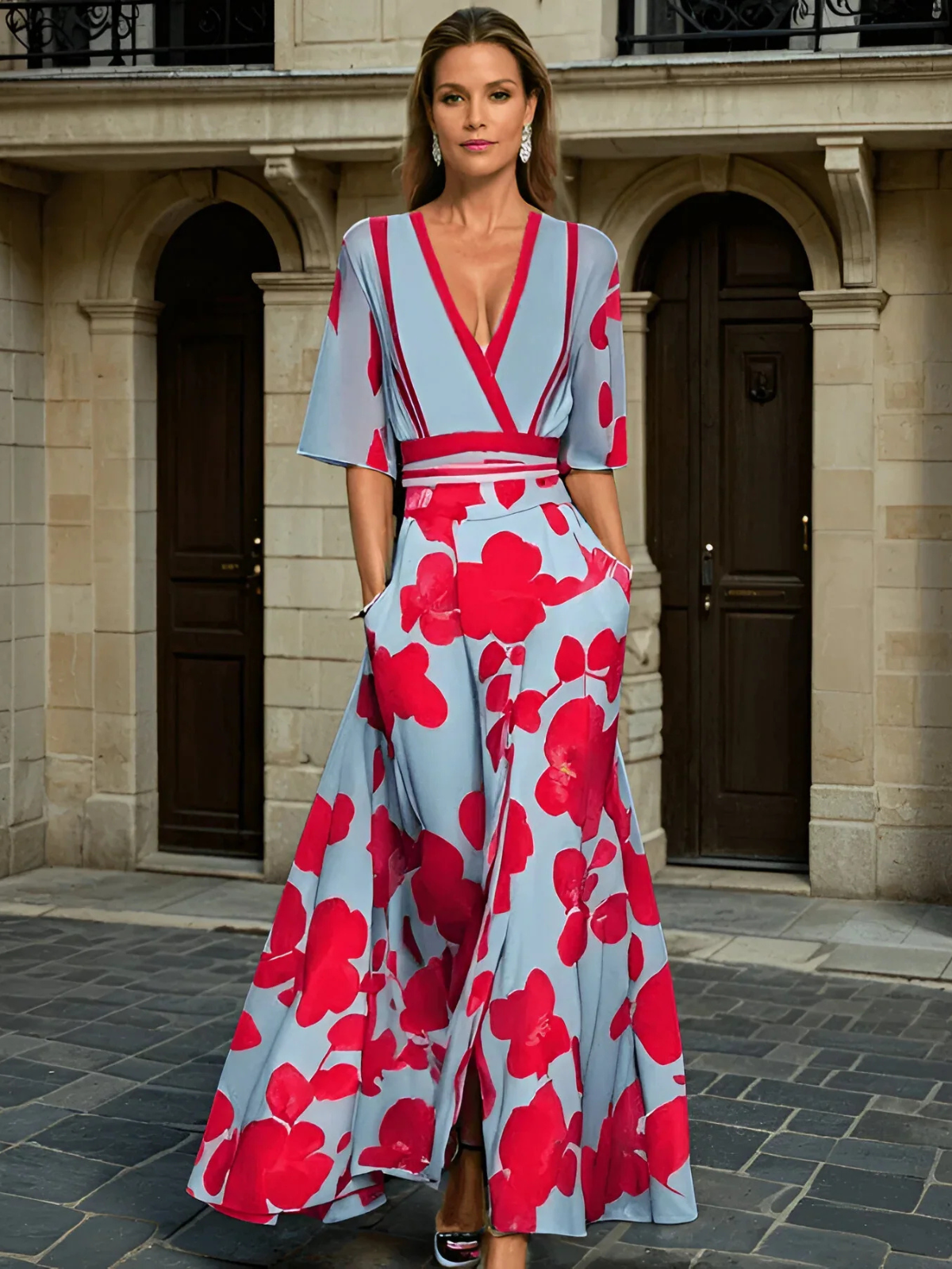 Eliza | Scarlet Bloom Maxi Dress