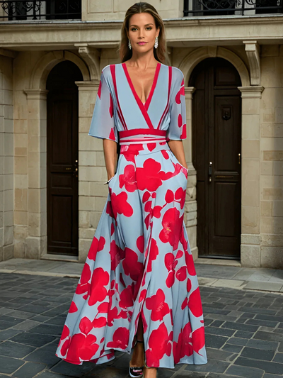 Eliza | Scarlet Bloom Maxi Dress