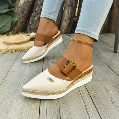 Natalie | Buckle Platform Mule