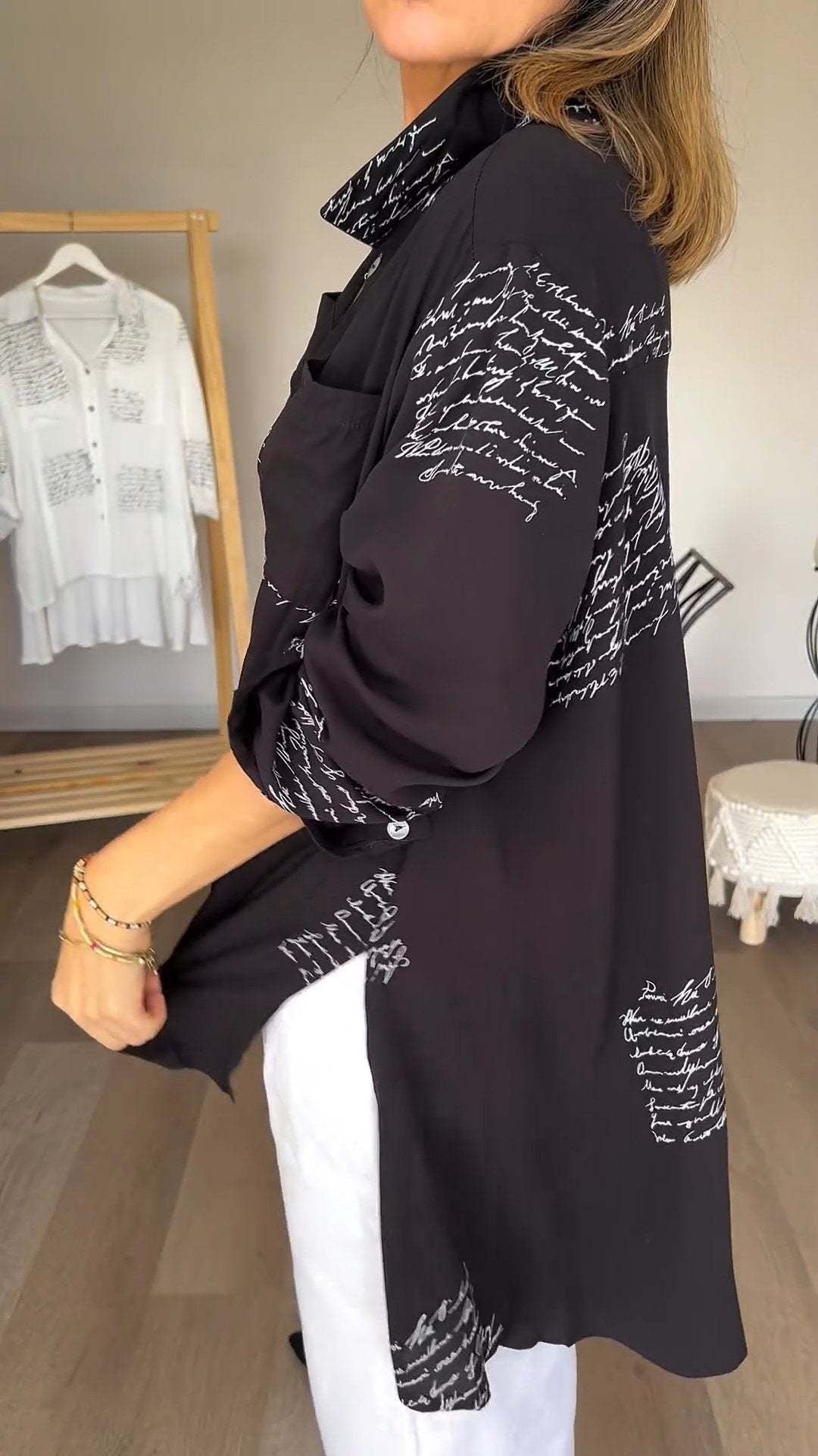 Alina | Script Print Blouse