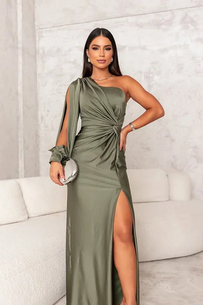 Olivia | Satin One-Shoulder Dress