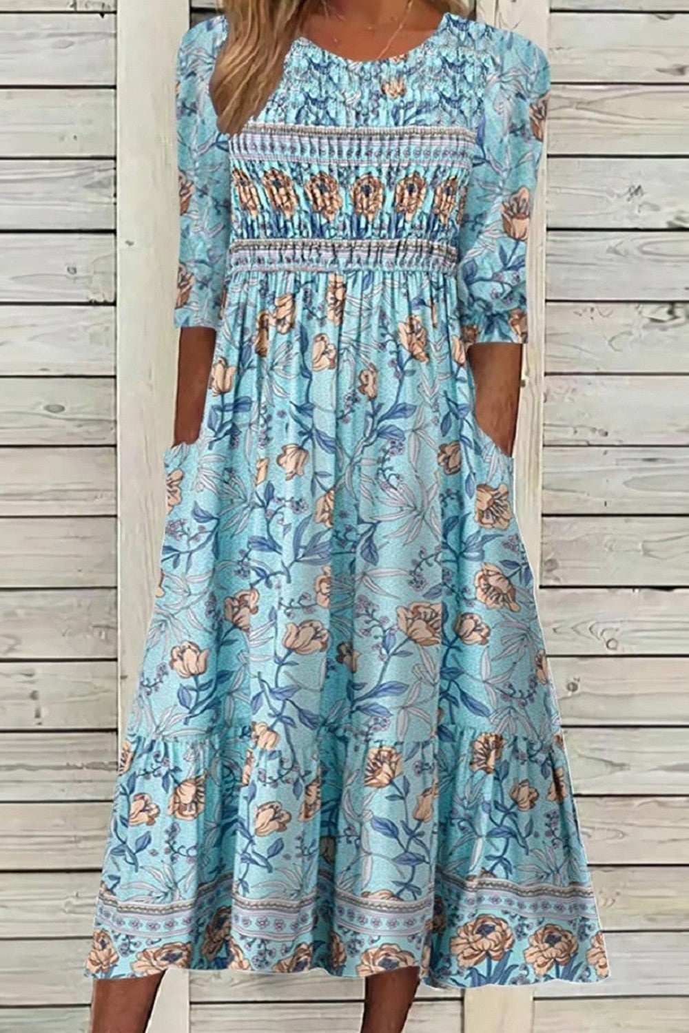 Hazel | Smocked Floral Maxi Dress