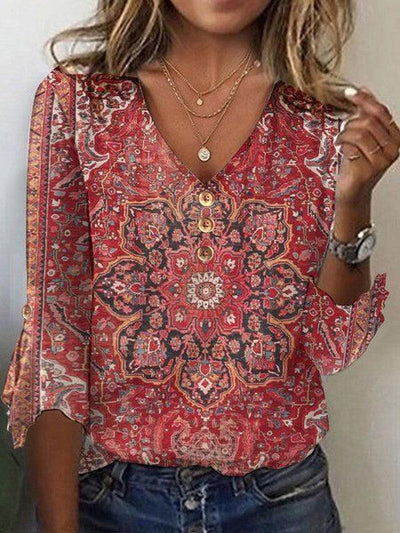 Frances | Boho Tie-Front Blouse