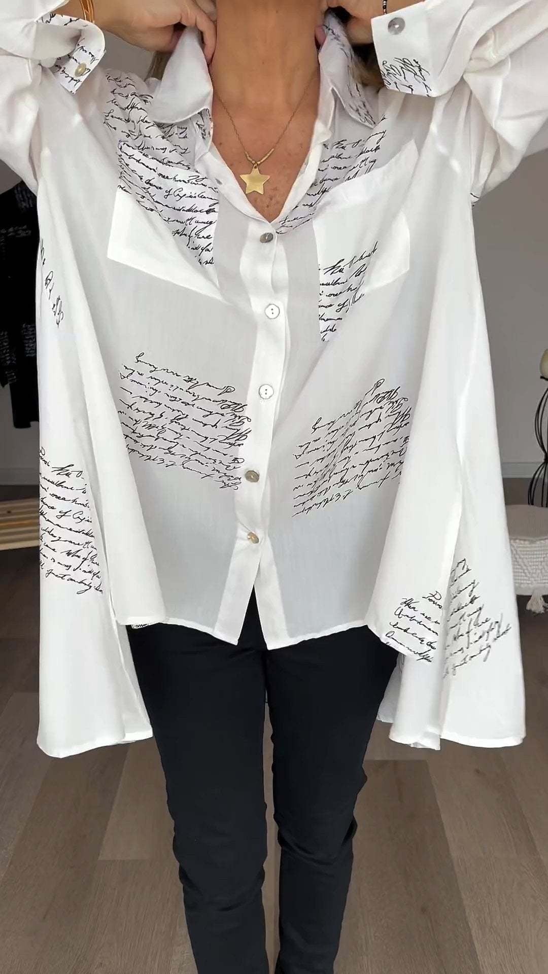 Alina | Script Print Blouse
