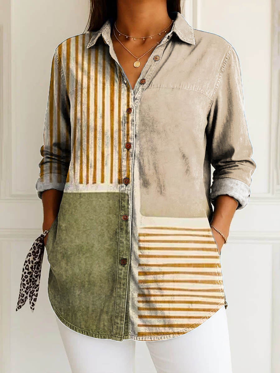 Lara | Striped Patchwork Blouse