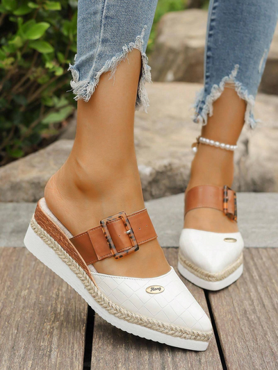 Natalie | Buckle Platform Mule