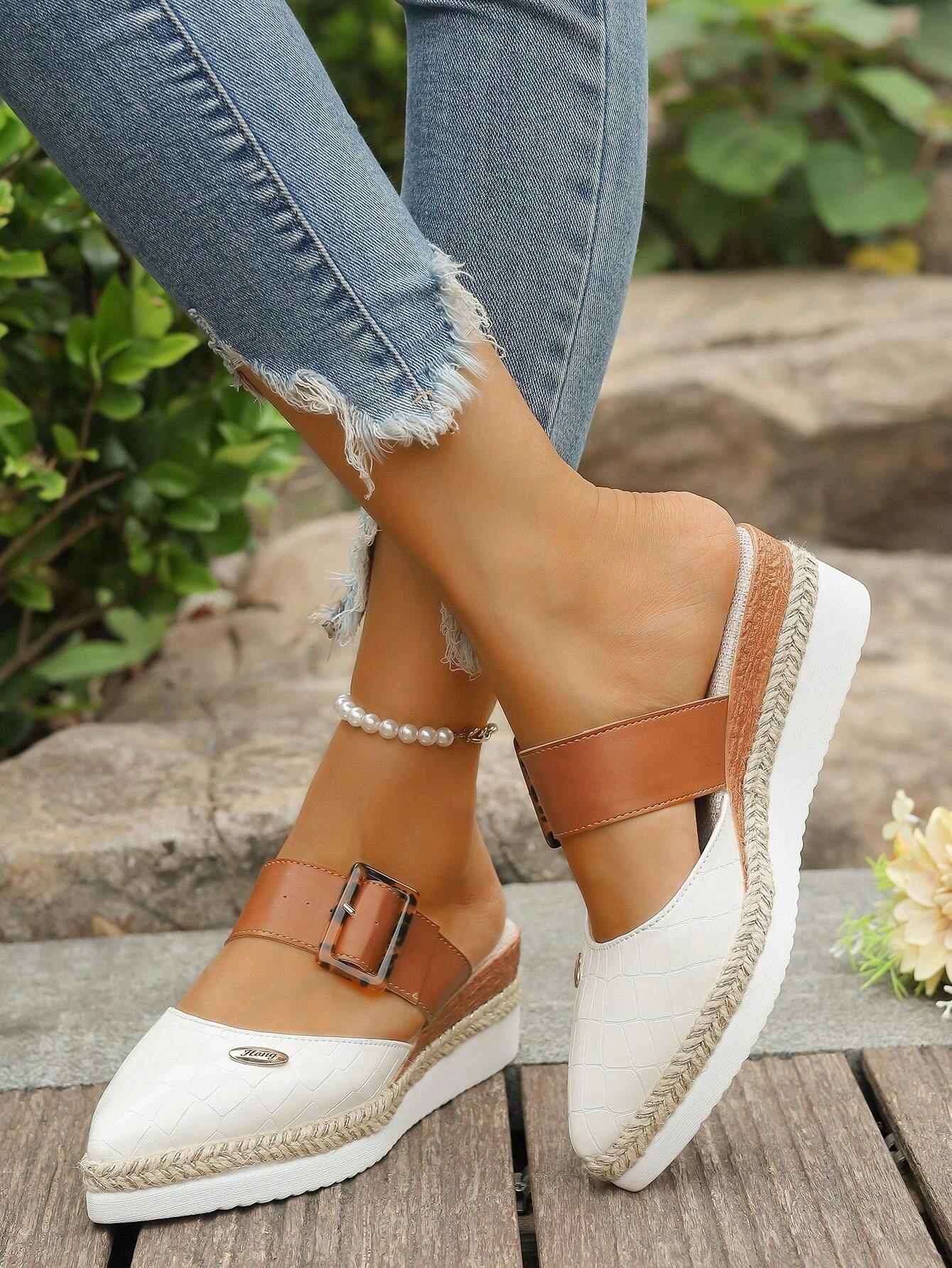 Natalie | Buckle Platform Mule