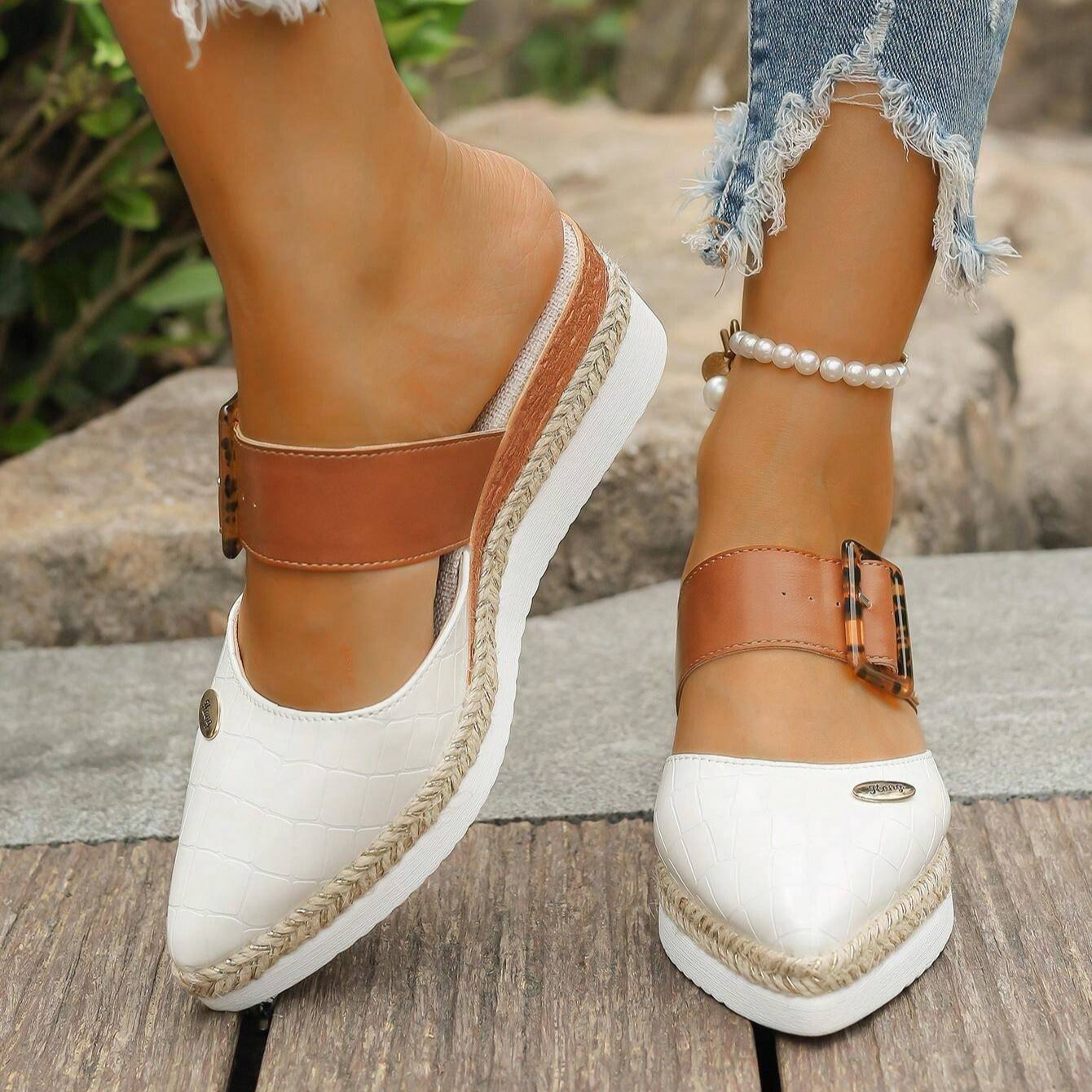 Natalie | Buckle Platform Mule
