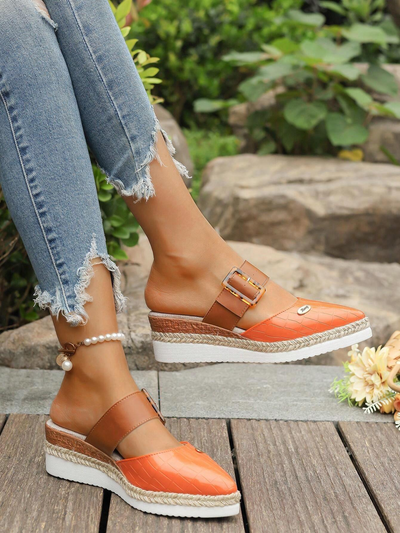 Natalie | Buckle Platform Mule