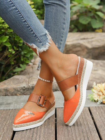 Natalie | Buckle Platform Mule