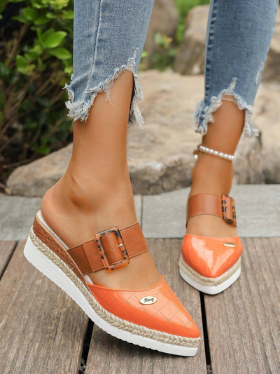 Natalie | Buckle Platform Mule