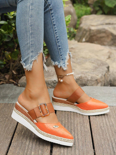Natalie | Buckle Platform Mule