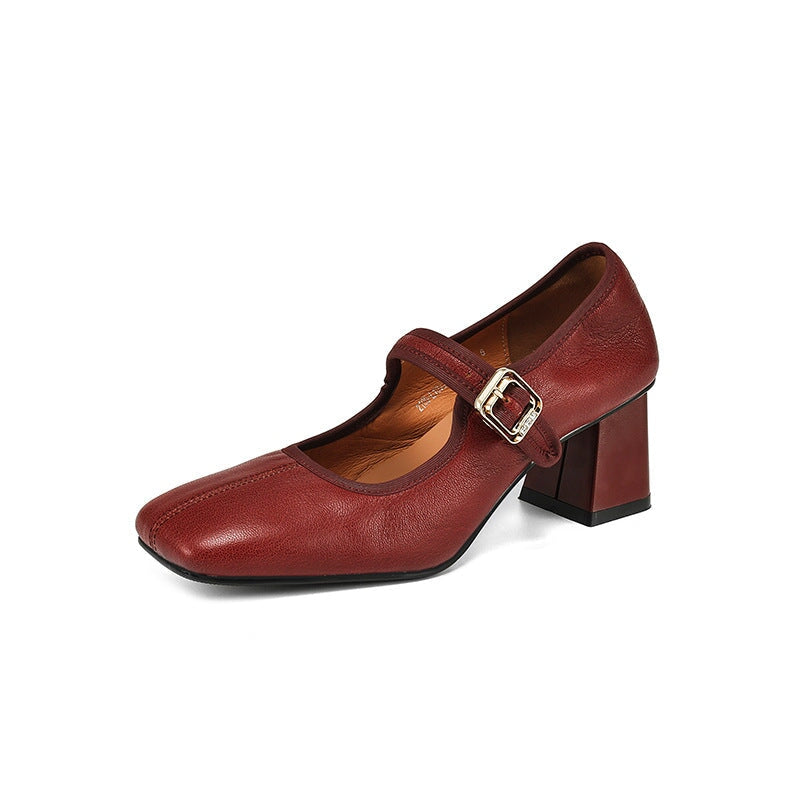 Holly | Square-Toe Mary Jane Heels