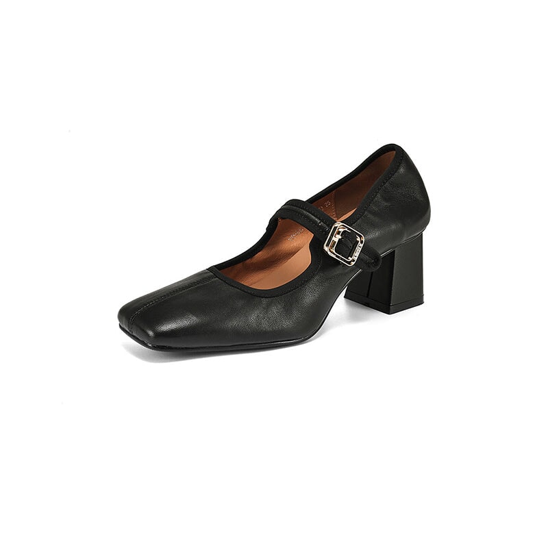 Holly | Square-Toe Mary Jane Heels