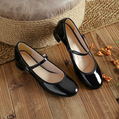 Hannah | Classic Patent Mary Jane Heels