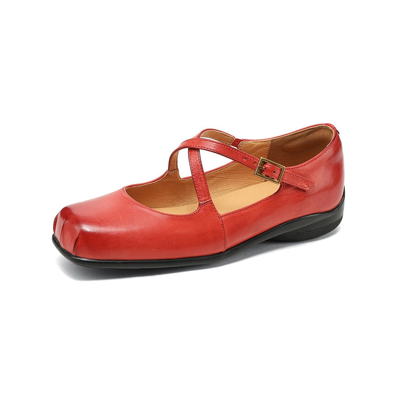 Lauren | Cross-Strap Mary Jane Flats