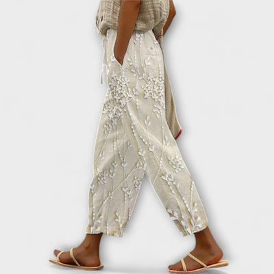 Bonnie | Embroidered Linen Pants