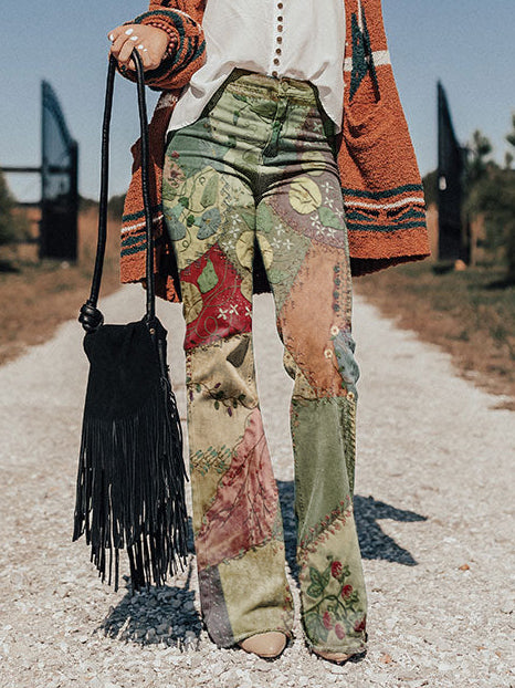 Bliss | Patchwork Garden Wide-Leg Pants
